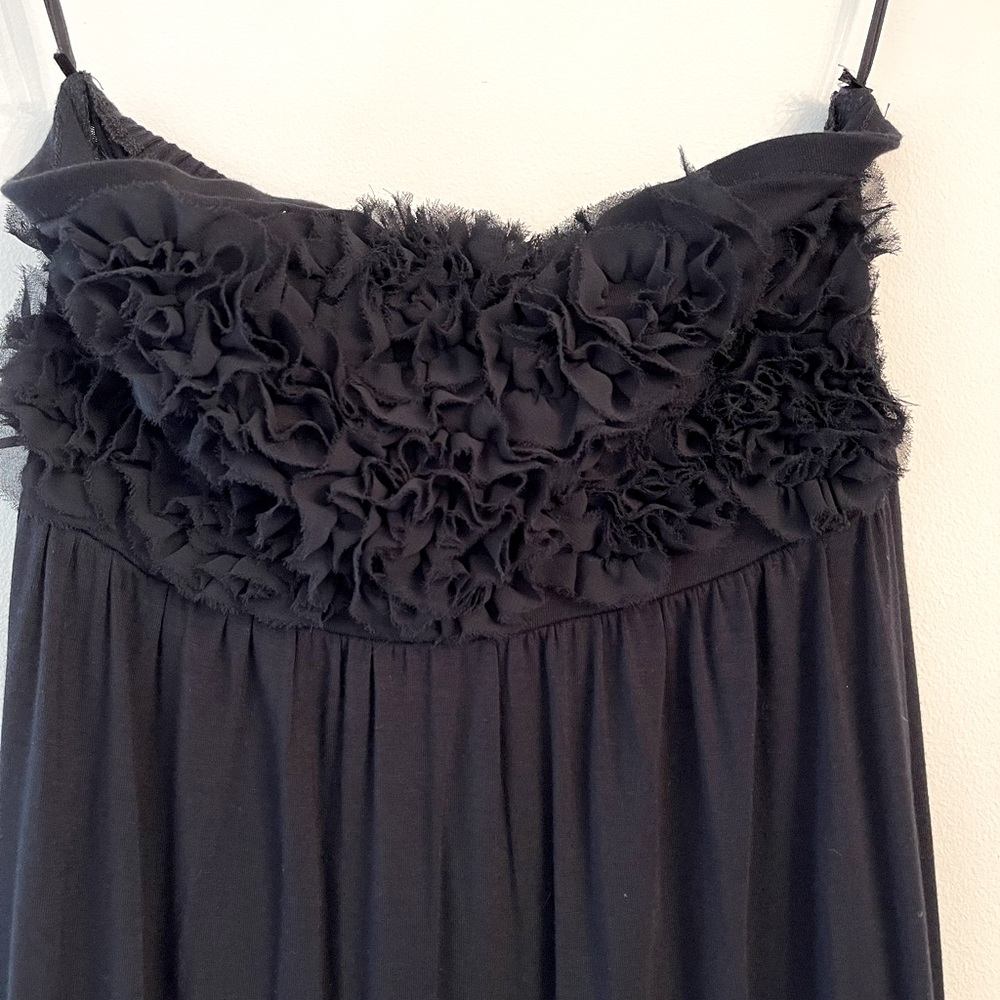 Strapless maxi dress.